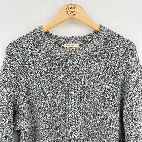 Marine Layer Quinn Oversized Sweater Blue Multi, Large - Picture 2 of 10